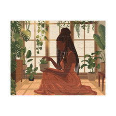 African American Plant Lady Puzzle — 110, 252, or 520-piece Botanical Jigsaw