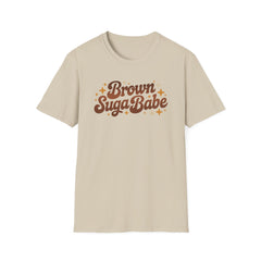 Brown Suga Babe T-Shirt for Women, Retro Melanin Graphic Tee, Black Girl Magic Shirt, Afro Aesthetic Streetwear Top Gift for Her Style