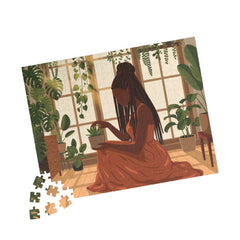 African American Plant Lady Puzzle — 110, 252, or 520-piece Botanical Jigsaw