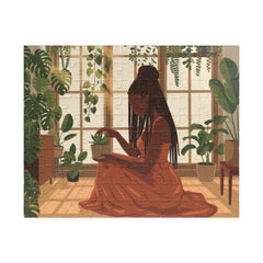 African American Plant Lady Puzzle — 110, 252, or 520-piece Botanical Jigsaw