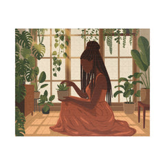 African American Plant Lady Puzzle — 110, 252, or 520-piece Botanical Jigsaw