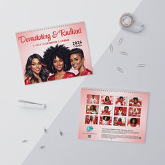 Devastating & Radiant: A Year in Crimson and Cream | 2026 Wall Calendar for Women