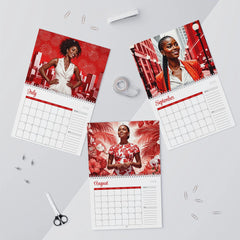 Devastating & Radiant: A Year in Crimson and Cream | 2026 Wall Calendar for Women