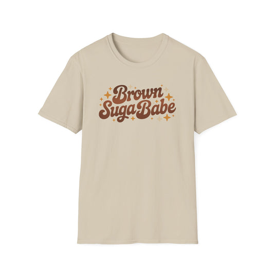 Brown Suga Babe T-Shirt for Women, Retro Melanin Graphic Tee, Black Girl Magic Shirt, Afro Aesthetic Streetwear Top Gift for Her Style