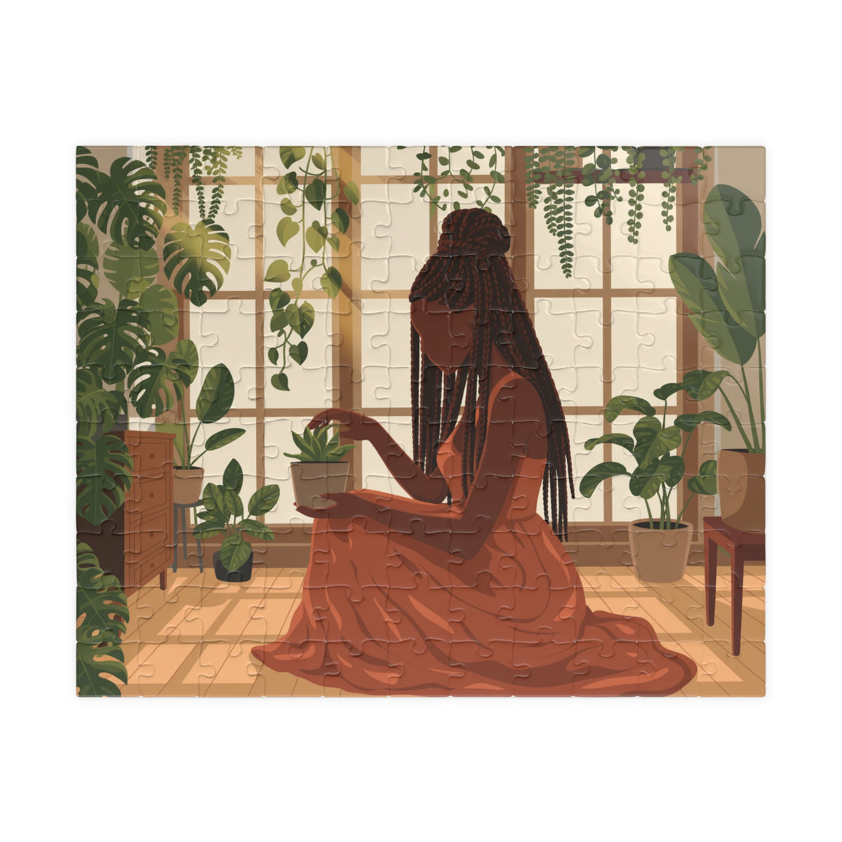 African American Plant Lady Puzzle —  110, 252, or 520-piece Botanical Jigsaw