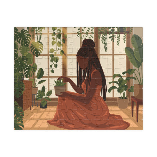 African American Plant Lady Puzzle —  110, 252, or 520-piece Botanical Jigsaw