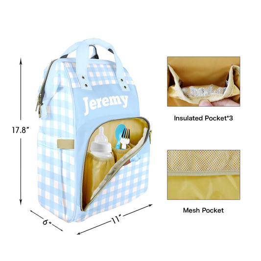 Personalized African American Boy Baby Diaper Bag Backpack – Custom Baby Name Diaper Bag, Multifunction Mommy Bag, Black Baby Gift