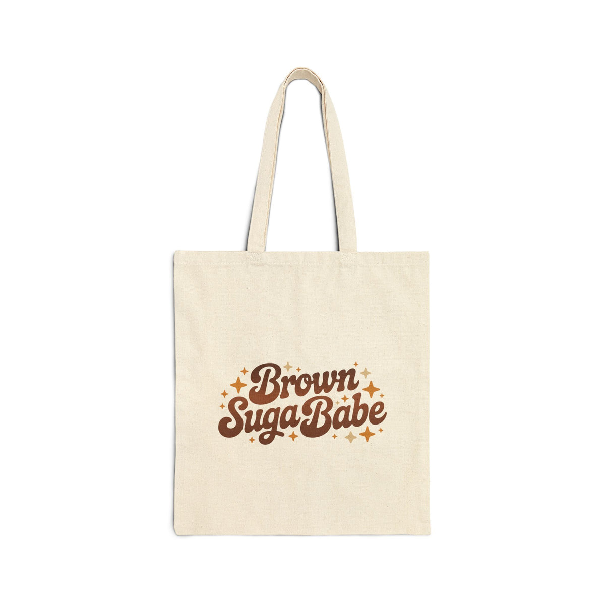 Brown Suga Babe Natural Canvas Tote Bag, Melanin Aesthetic Eco Shopper, Afro Retro Reusable Bag Gift for Her Everyday Style