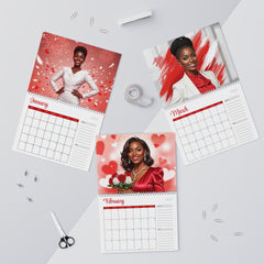 Devastating & Radiant: A Year in Crimson and Cream | 2026 Wall Calendar for Women