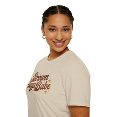 Brown Suga Babe T-Shirt for Women, Retro Melanin Graphic Tee, Black Girl Magic Shirt, Afro Aesthetic Streetwear Top Gift for Her Style