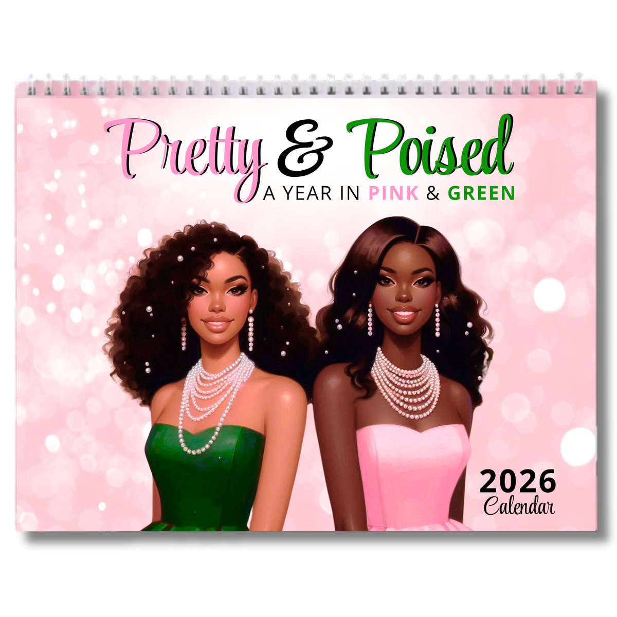 Pretty & Poised: A Year in Pink and Green | 2026 Wall Calendar