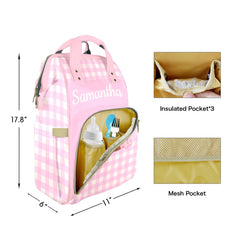 Personalized African American Girl Baby Diaper Bag Backpack – Custom Baby Name Diaper Bag, Multifunction Mommy Bag, Black Baby Gift