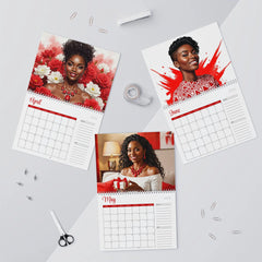 Devastating & Radiant: A Year in Crimson and Cream | 2026 Wall Calendar for Women