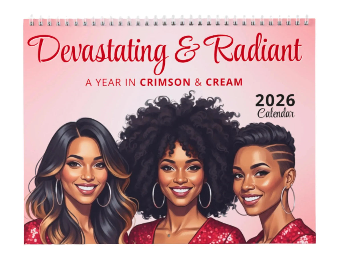 Devastating & Radiant: A Year in Crimson and Cream | 2026 Wall Calendar for Women